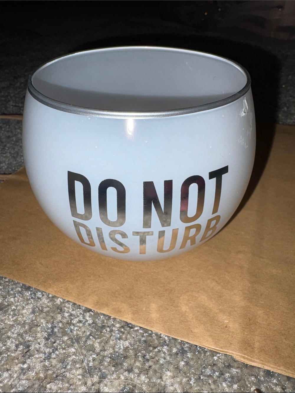 "Do Not Disturb" White Decorative wine glass